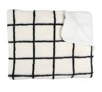Generique Plaid Sherpa "Crush" à carreaux 130x160 cm Blanc Blanc G