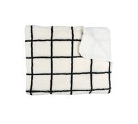 Plaid Sherpa à Carreaux "Crush" 130x160cm Blanc