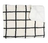 Generique Plaid Sherpa "Crush" à carreaux 130x160 cm Blanc Blanc G