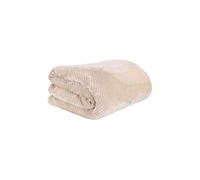 HOME DECO FACTORY Plaid en Nid d'abeille Sherpa Cocooning 180x220 cm Beige | Polyester sherpa, plaid nid d'abeille, 180x220 cm, ultra-doux, moments cocooning, lavable, canapé ou lit, beige