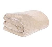 Plaid sherpa effet nid d'abeille 180x220 cm Beige rosé