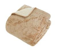 Créateur d'intérieur - Plaid Sherpa en Flanelle "Lyno" 130x170cm Beige