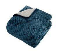 Plaid Sherpa en Flanelle "Lyno" 130x170cm Bleu