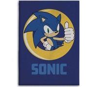 Plaid - Sonic - 100% polyester - 100x140 cm - Lavable à 40° - Doux et chaud Bleu