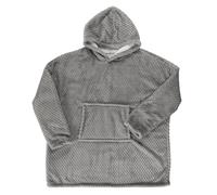 Home Deco Factory – Sweat Plaid TX0070, effet nid d'abeille, intérieur sherpa, taille unique, gris