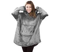 Plaid Sweat a Capuche-Peignoir en Polaire-Sweat à Capuche Surdimensionné-Sweat Couverture Original, Sweat à Capuche-Géant Super Doux-Chaud et Confortable-pour Hommes, Femmes, Adolescents, Gris, 40