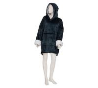 Atmosphera Plaid à manches et capuche en flanelle bleu égéen Taille L/XL