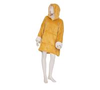 Plaid sweatshirt à capuche jaune moutarde L-XL - Atmosphera createur d'interieur