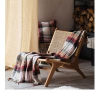 Plaid tartan Ecossais - Effet mohair Bordeaux 127x152 cm