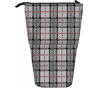 Plaid Télescopique Crayon Papeterie Trousse Stylos Boîte De Rangement avec Fermeture Éclair pour Femmes Hommes Garçons Filles Tweed Carré Maille Treillis Plaid Tartan Twill Ligne Classique Répéter Ra