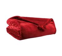 Plaid Tender Pompons En Polyester Rubis 130 X 170 Rouge