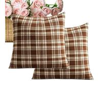 Plaid Throw Pillow Covers | 18X18 Inch Fall Decorations Cushion Covers | 2