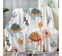 Plaid Tortue - Couverture Polaire 180x220 Animaux Marins Tortue - Couverture Lit 2 Personnes en Flanelle Doux et Chaud - Jeté de Canapé, G-24
