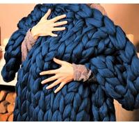 Plaid Tricot Grosse Maille, Super Épais Confortable Chaud Couverture Chenille, Fait Main Laine Couverture Tricotée, Mode Couverture de Canapé Tapis de Yoga Tapis Décoration de Maison Cadeau (Color :