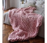 Plaid Tricot Grosse Maille, Super Épais Confortable Chaud Couverture Chenille, Fait Main Laine Couverture Tricotée, Mode Couverture de Canapé Tapis de Yoga Tapis Décoration de Maison Cadeau (Color :