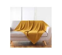 Plaid Déco Uni ""Tricotine"" 125x150cm Ocre
