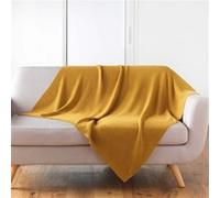 Plaid Déco Uni ""Tricotine"" 125x150cm Ocre