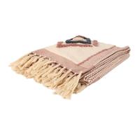 Plaid Tufté Franges ""Ethnique"" 130x150cm Terracotta