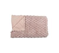 Plaid Ultra Doux 120x150cm Imitation Fourrure Nid d'Abeille Rose - FLUFFY -