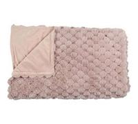 Plaid Ultra Doux 120x150cm Imitation Fourrure Nid d'Abeille Rose - FLUFFY -