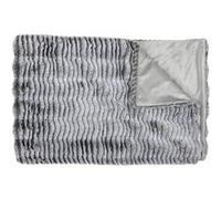 Plaid Ultra Doux 120x150cm Imitation Fourrure Vague Coloris Gris