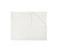 Plaid Ultra Doux 120x150cm Motif Chevrons Blanc