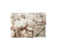 AltoBuy Plaid Ultra Doux 140x200cm Imitation Fourrure Ombrée Coloris Marron et Blanc
