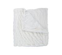 Plaid Ultra Doux 140x200cm Imitation Fourrure Texturée Blanc