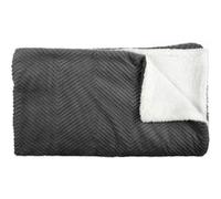 Plaid Ultra Doux 140x200cm Imitation Fourrure Texturée Grise et Sherpa
