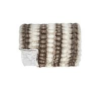 Plaid Ultra Doux 140x200cm Imitation Fourrure Texturée Marron et Crème