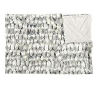 Plaid Ultra Doux 140x200cm Imitation Fourrure Texturée Ombrée Coloris Gris et Blanc