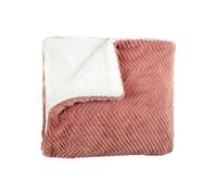 Plaid Ultra Doux 140x200cm Imitation Fourrure Texturée Rose et Sherpa - KATSU - ALTOBUY Rose G