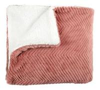 Plaid Ultra Doux 140x200cm Imitation Fourrure Texturée Rose et Sherpa - KATSU - ALTOBUY Rose G