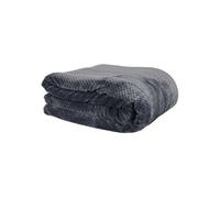 Plaid Ultra Doux 180x220cm Nid d'Abeille Gris Anthracite et Sherpa -