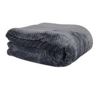 Plaid Ultra Doux 180x220cm Nid d'abeille Gris Anthracite et Sherpa