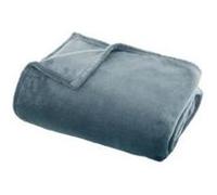 Plaid uni bleu orage - Flanel - L 150 x l 125 cm Bleu G
