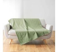 Plaid Uni en Coton Lucile 180x220cm Vert