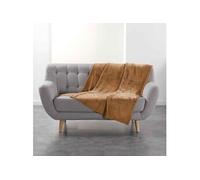 Plaid Uni en Flanelle Flanou 125x150cm Camel G