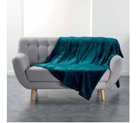 Plaid Uni en Flanelle ""Flanou"" 180x220cm Bleu