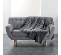 Douceur d'Intérieur – Plaid Doux – 180 x 220 cm – Flanelle Unie – Flanou Gris