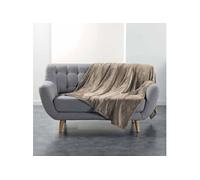 Douceur d'Intérieur – Plaid doux Flanou – 180 x 220 cm – Taupe Flanelle unie