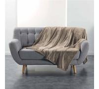Douceur d'Intérieur – Plaid doux Flanou – 180 x 220 cm – Taupe Flanelle unie