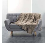 Douceur d'Intérieur – Plaid doux Flanou – 180 x 220 cm – Taupe Flanelle unie