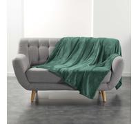Plaid Uni en Flanelle "Flanou" 180x220cm Vert Cèdre