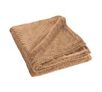 Douceur d'Intérieur Plaid Nelia 125 x 150 cm Flanelle Relief Unie Camel