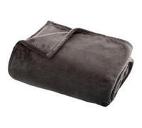 Plaid flanel uni gris foncé 125X150