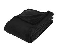 Plaid Uni Microfibre "Kiesa" 130x180cm Noir