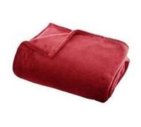 Plaid uni rouge - Flanel - L 150 x l 125 cm Rouge