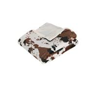 Atmosphera - Plaid Vache - 130 x 160 cm - Blanc et marron Blanc G