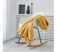 Plaid En Velours Côtelé "Essential" - Jaune - 150 X 200 Cm